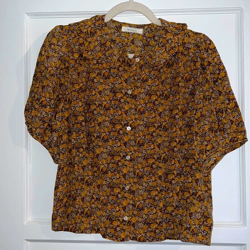 DOEN floral silk blouse